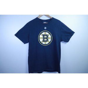 Boston Bruins Shirt Adult Large Black Reebok Pastrnak Casual Short Sleeve Mens